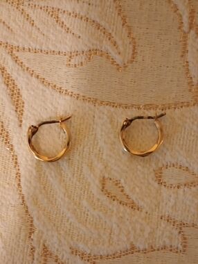 Gold Twisted Hoop Earrings for Women